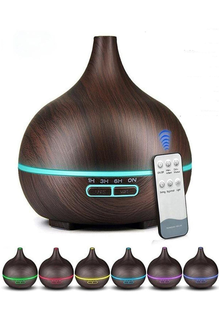 M90 Aroma Difüzör Gece Işığı 7 Led Nemlendirici Kumandalı Buhar Makinesi 550 ml