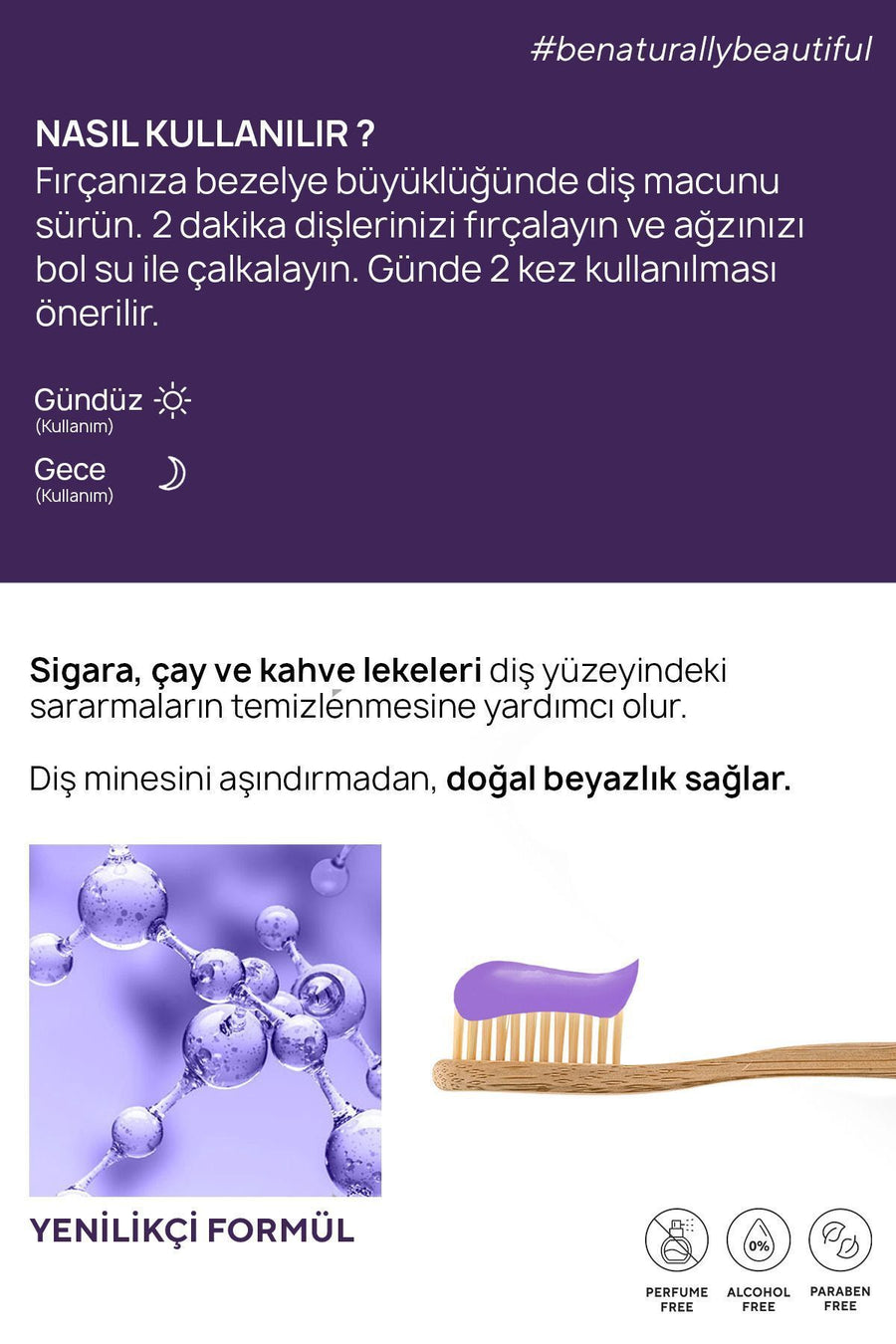 The Ceel Mor Aktif Karbon Diş Beyazlatma Seti (Mor Karbon Diş Macunu Gr + Mor Karbon Diş Tozu Gr)
