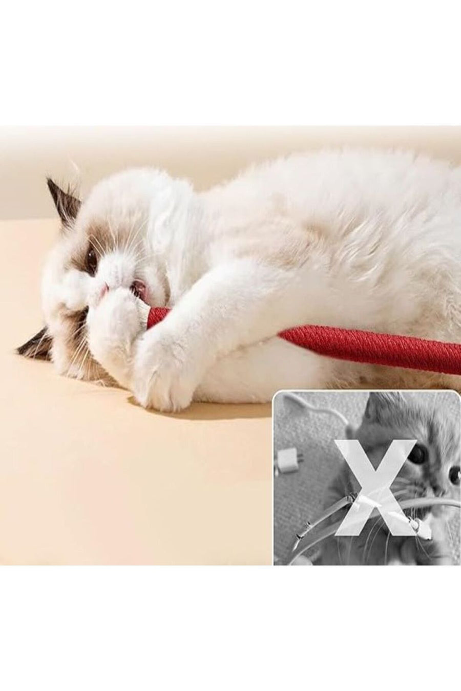 bite pet KEDİ CATNIPLİ KEMİRME HALATI DİŞ KAŞIYICI ZİLLİ