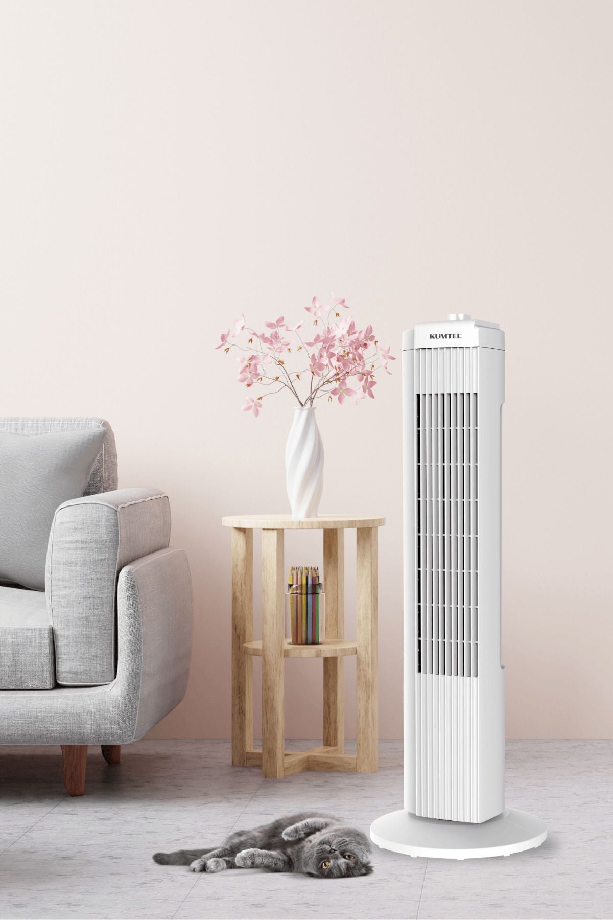 KUMTEL Ktf-258w Kule Tipi Vantilatör Beyaz