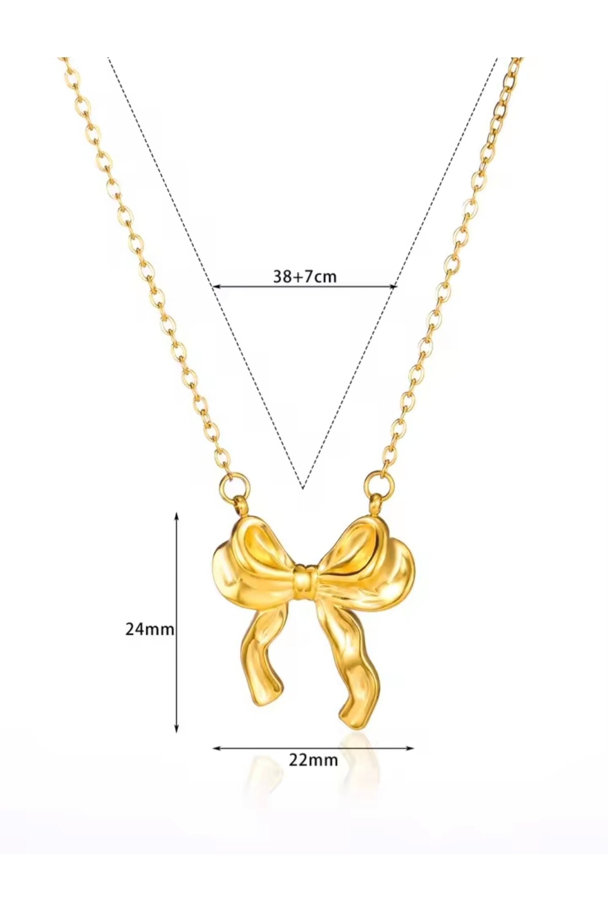 monalisatoka Kadın Gold Fiyonk Kolye - Altın 4