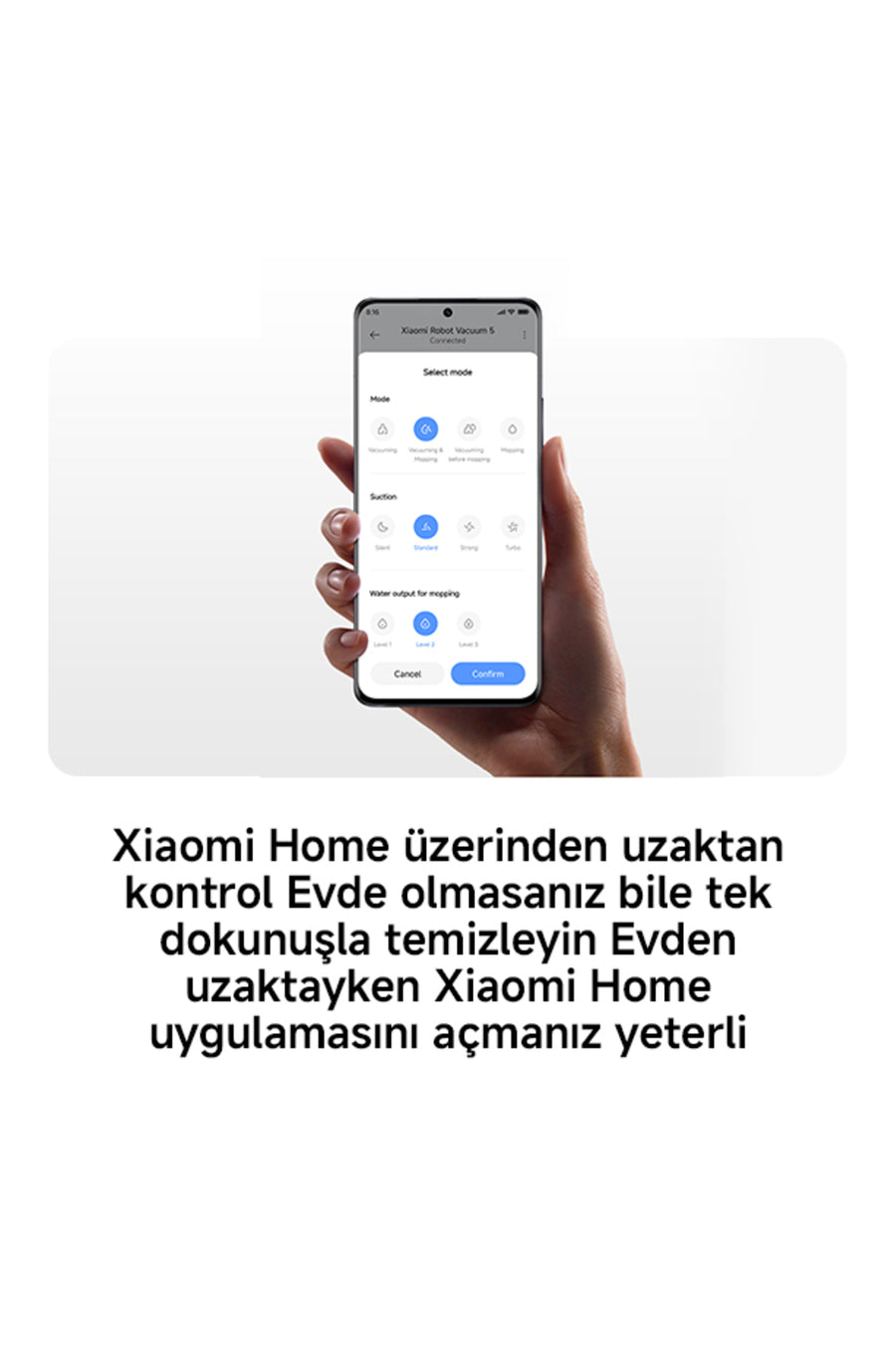 Xiaomi Robot Vacuum 5 Beyaz Akıllı Robot Süpürge 20000 Pa Emiş Gücü ( Xiaomi Türkiye Garantili)