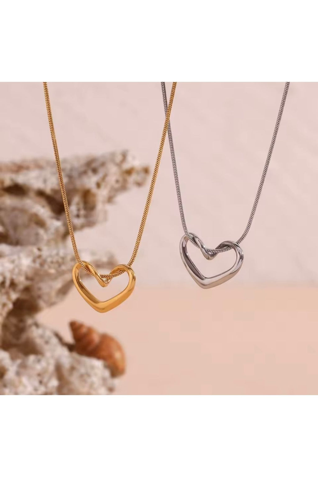 monalisatoka Kadın Gold/Gümüş Kalpli Düğüm Kolye 2 Adet - Gümüş 4