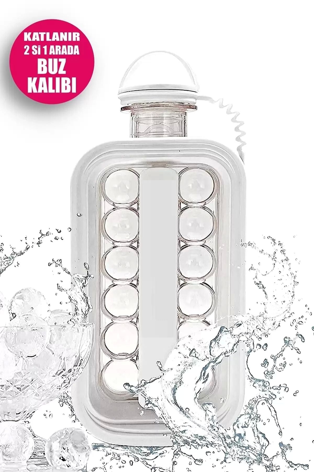 Berdina Home Katlanır Buz Küpü Kalıbı Ve Içecek Şişesi Pratik Taşınabilir Buz