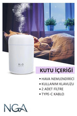 NGA 300 ml H2O Ultrasonik Ledli Hava Nemlendirici Buhar Makinesi Ve Aroma Difüzörü - Koku Hediyeli