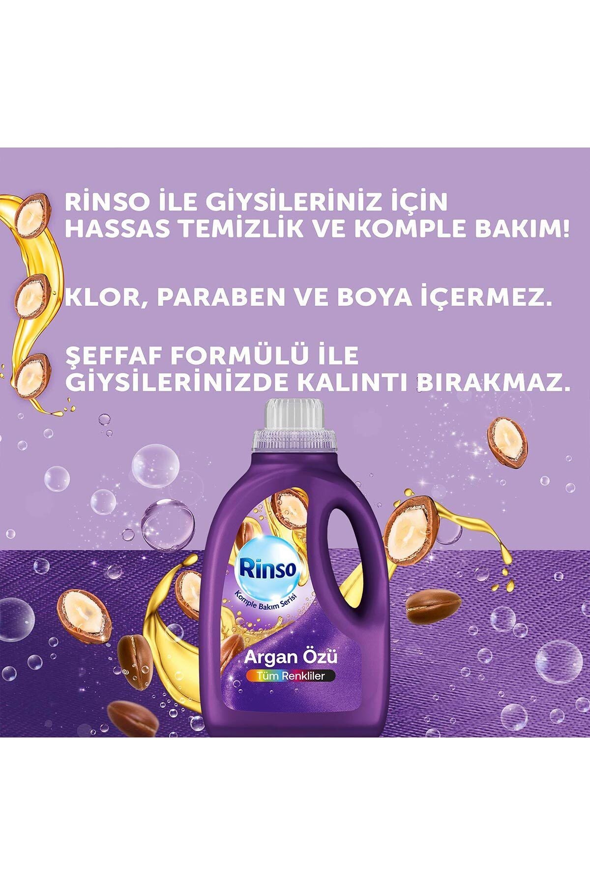 Rinso Sıvı Çamaşır Deterjanı Komple Bakım Serisi Argan Özü Tüm Renkliler Için L X - Görsel 6