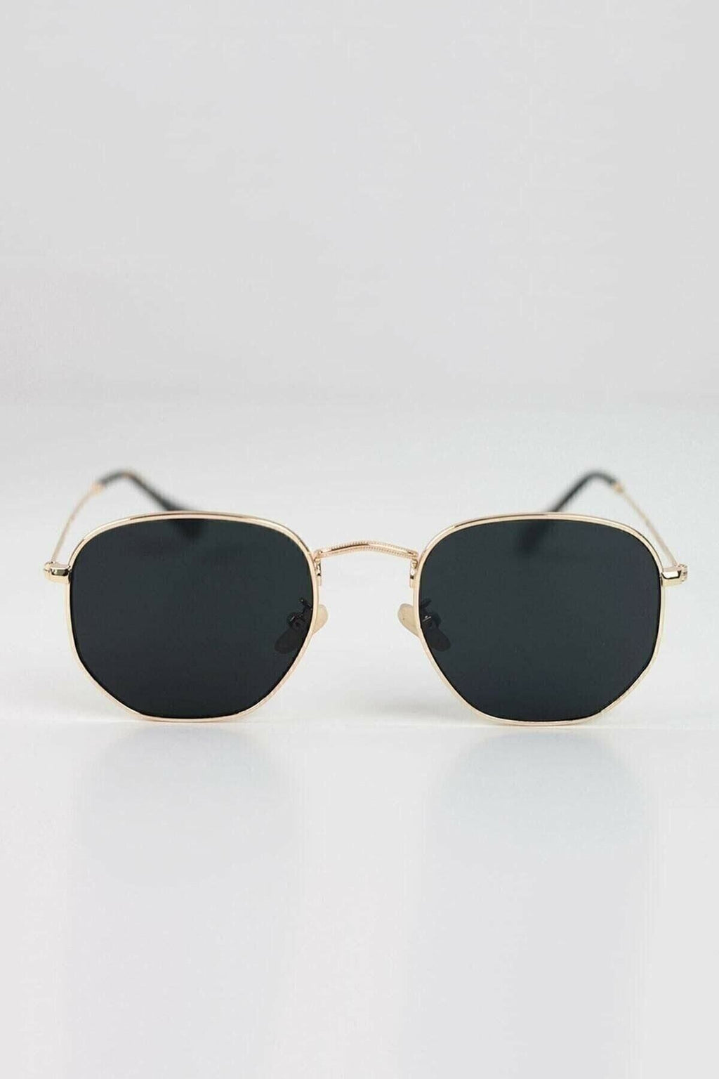 MACERATİ Gold Metal Çerçeveli Beşgen Unisex Güneş Gözlüğü - Görsel 4