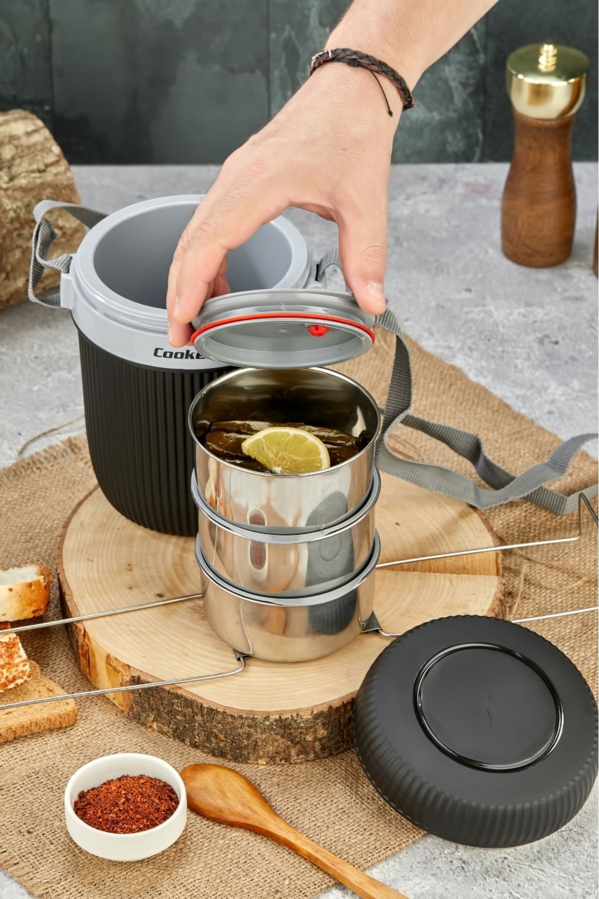 Cooker Lüx Litre Çelik Hazneli 'lü Yemek Termosu - Görsel 2