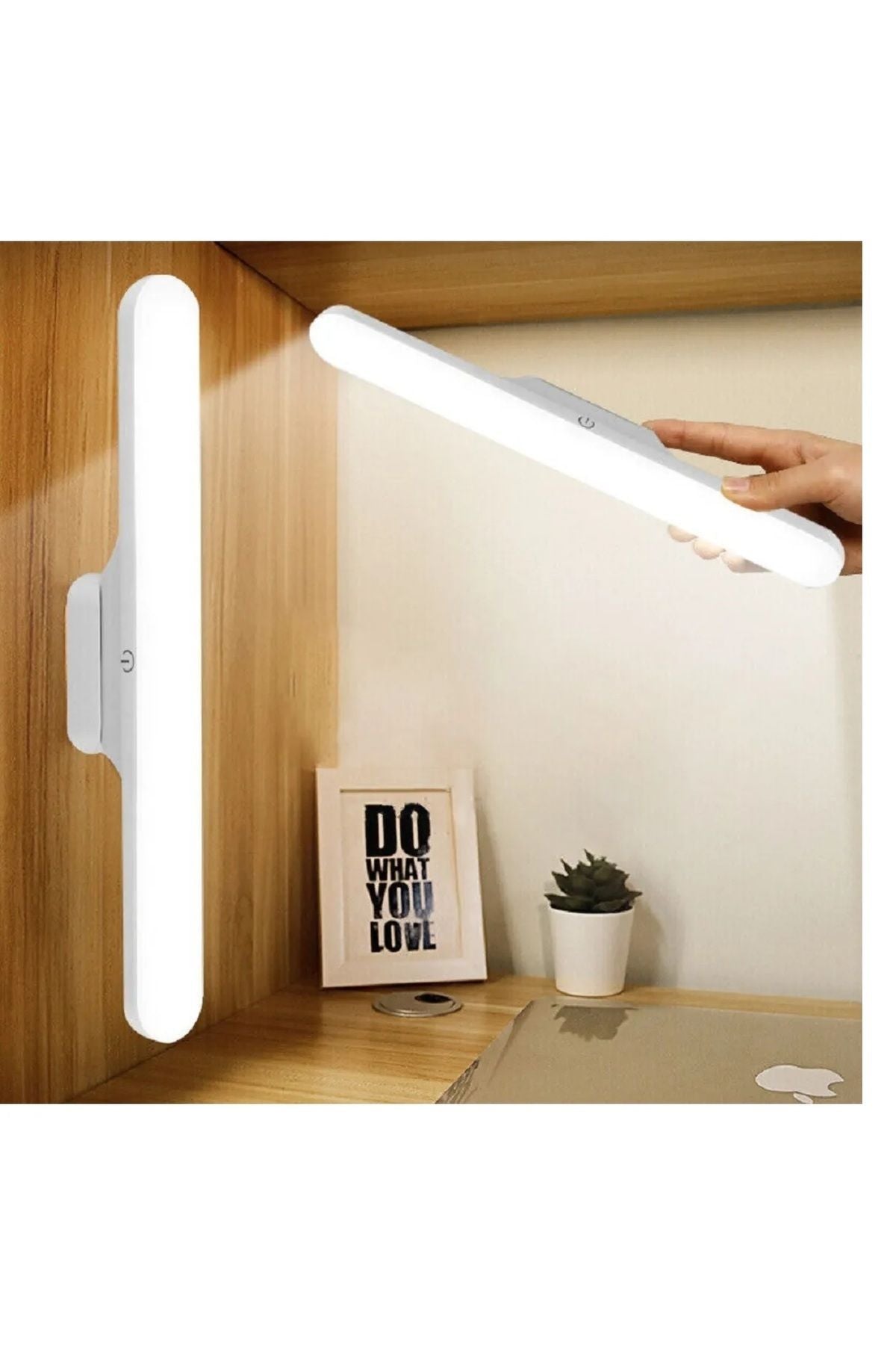 Hightek Dokunmatik Led Usb Şarjlı Aplikablosuz Mıknatıslı Lamba Farklı Işık Rengi - Görsel 4
