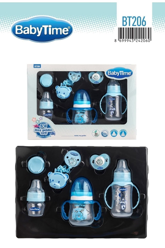 Babytime Bt-Mavi Hoşgeldin Seti 'li Biberon Emzik Seti