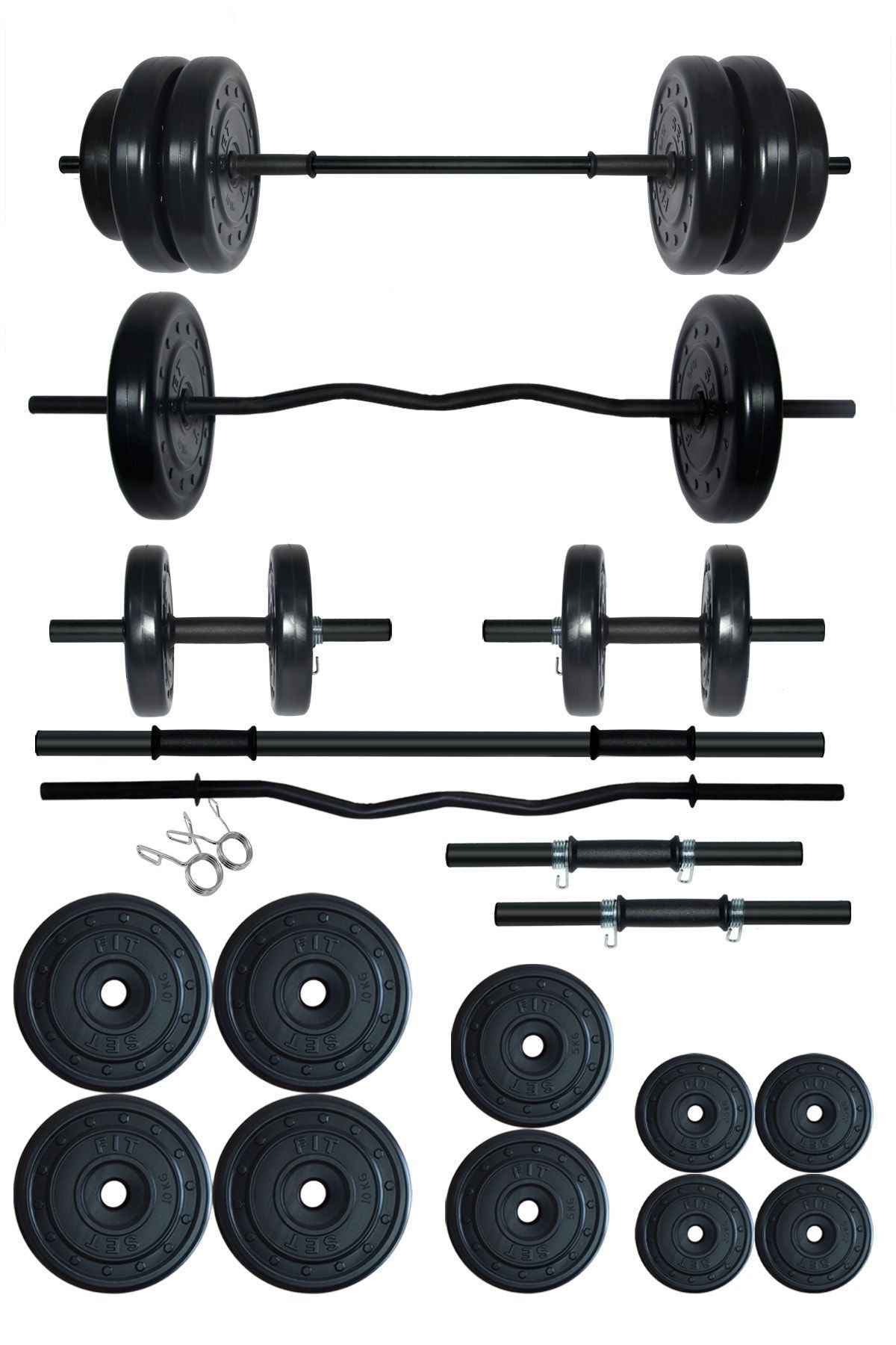 Fitset 68 kg Z Barlı Halter Seti Ve Dambıl Seti Ağırlık Fitness Seti