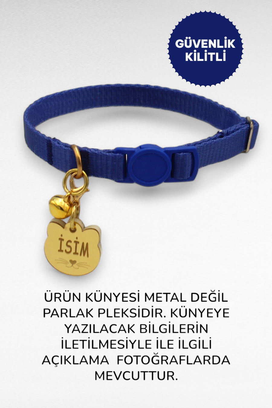 CARAMELOS İSİMLİ KEDİ TASMASI KEDİ İSİMLİK KİŞİYE ÖZEL-EKO SERİSİ - Yeşil