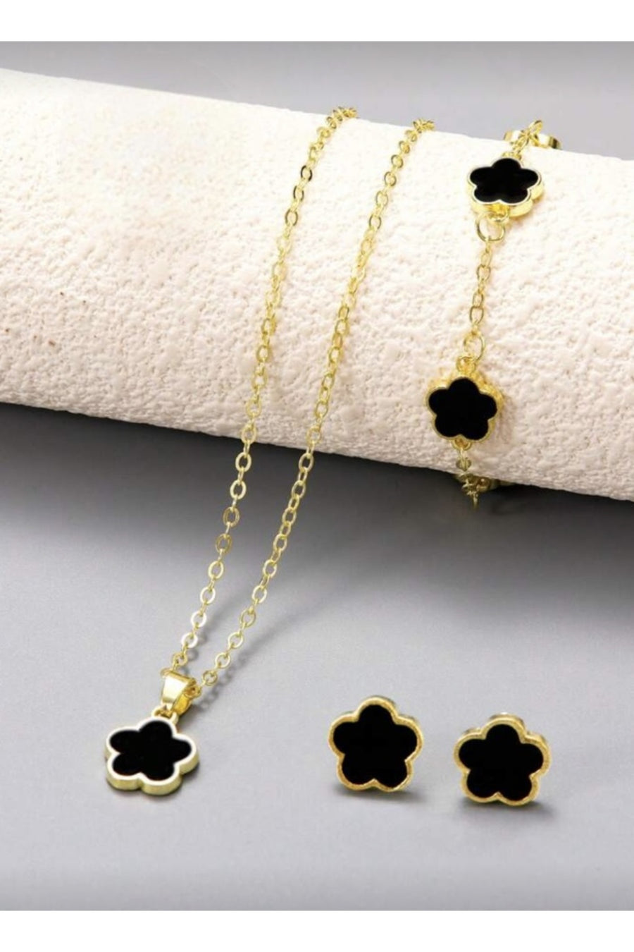 monalisatoka Kadın Gold Siyah Kolye Bileklik Küpe Seti 3’Lü Takım