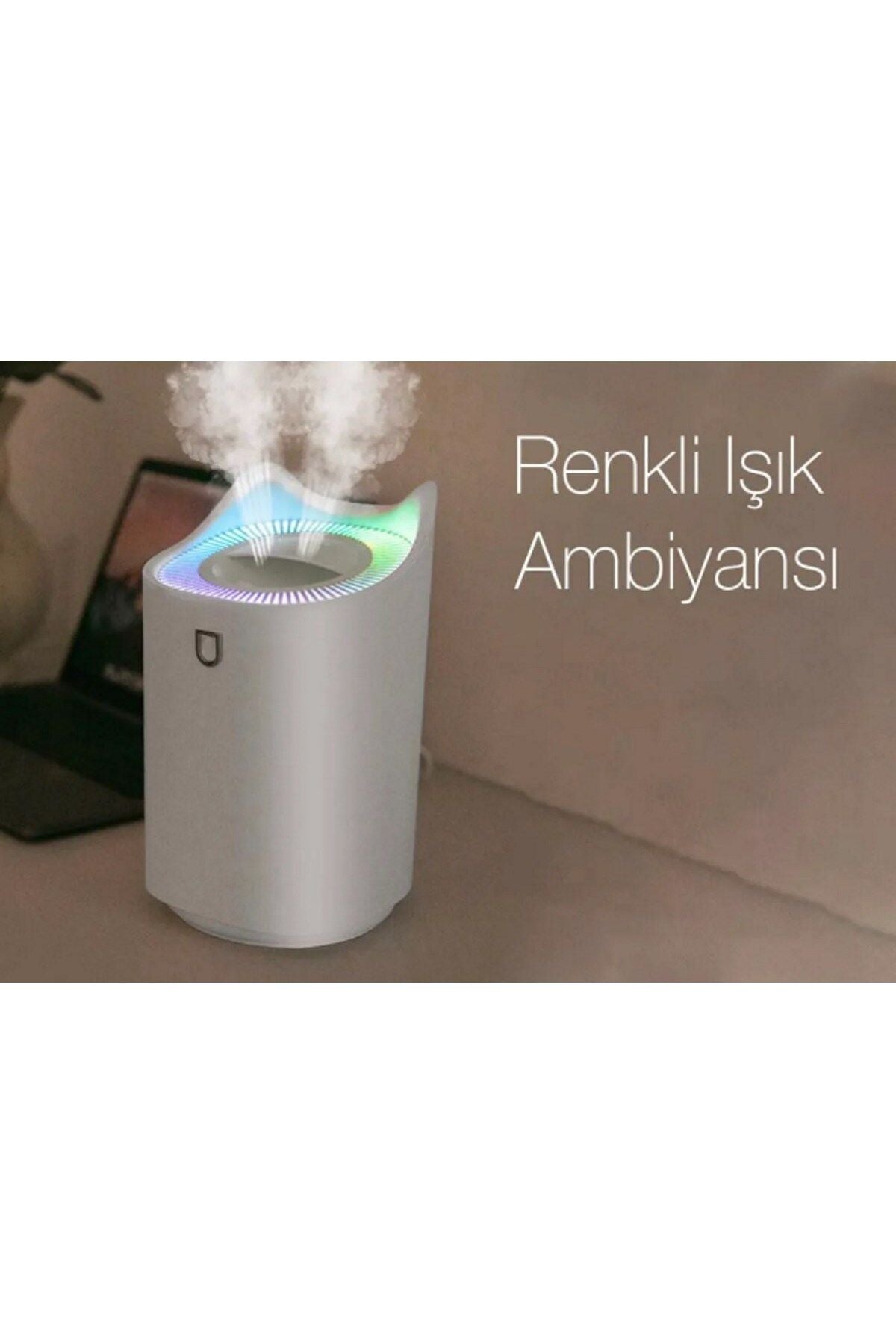MBüyük Boy Hava Nemlendirici Buhar Makinesi Ml Işıklı Ambians Yedek Filtre Hediyeli - Görsel 4