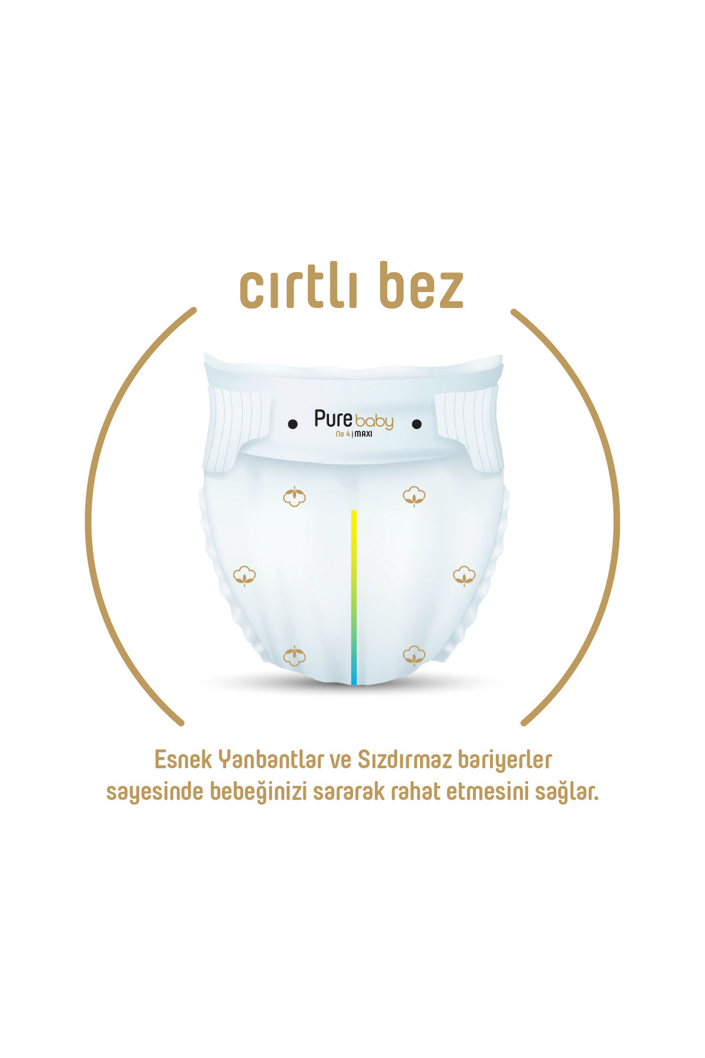 Pure Baby Organik Pamuklu Cırtlı Bez 6 Numara Xlarge 60 Adet + Organik Pamuklu Islak Havlu 90 Yaprak
