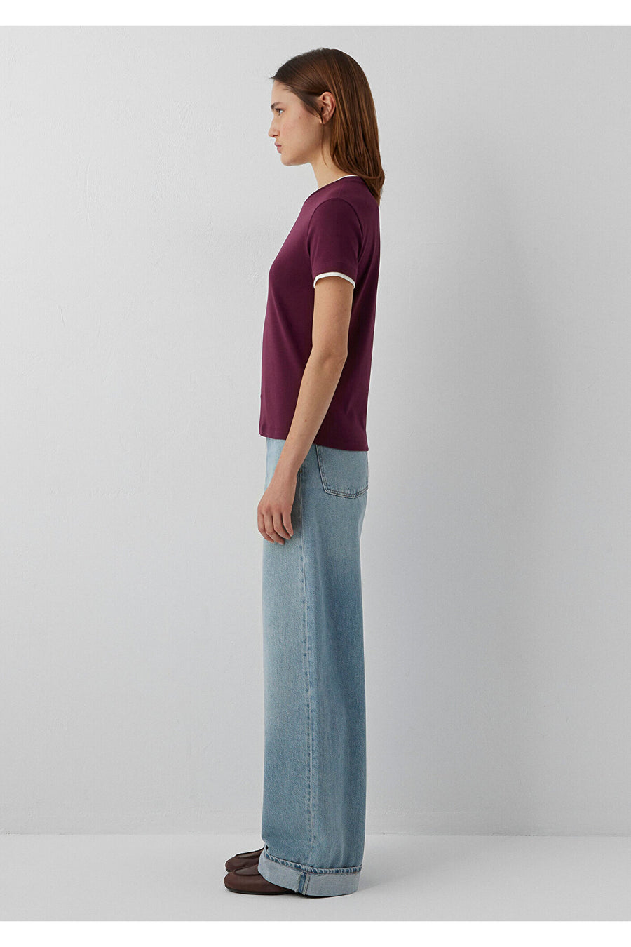 Mavi Logo Baskılı Bordo Tişört Slim Fit / Dar Kesim 1614200-87830 - Bordo