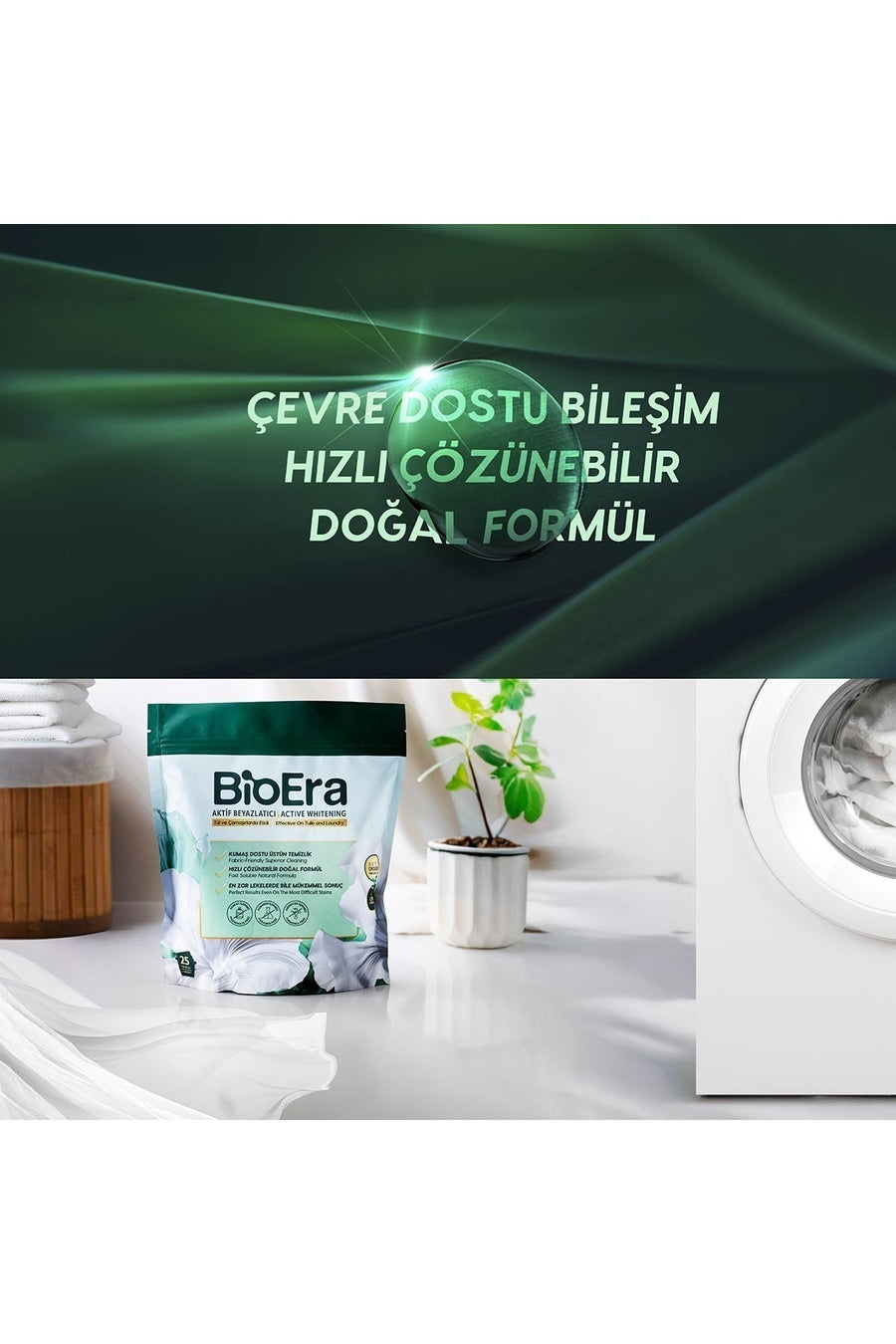 BioEra Aktif Oksijenli Güçlü Etkili Beyazlatıcı Toz Çamaşır Sodası Leke ve Grileşme Karşıtı 750g