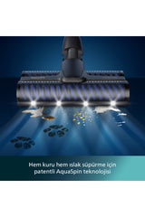 Philips 9000 Serisi AquaTrio Islak&Kuru Süpürge, Otomatik Temizleme, AquaSpin, PowerCyclone Aqua, XW9463/11 - Siyah