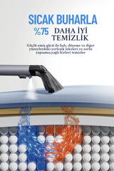 mogo tech MG-201 Premium - Sesli Komutlu Buharlı Temizlik Makinesi Mop Başlıklı Halı & Koltuk Yıkama Makinesi