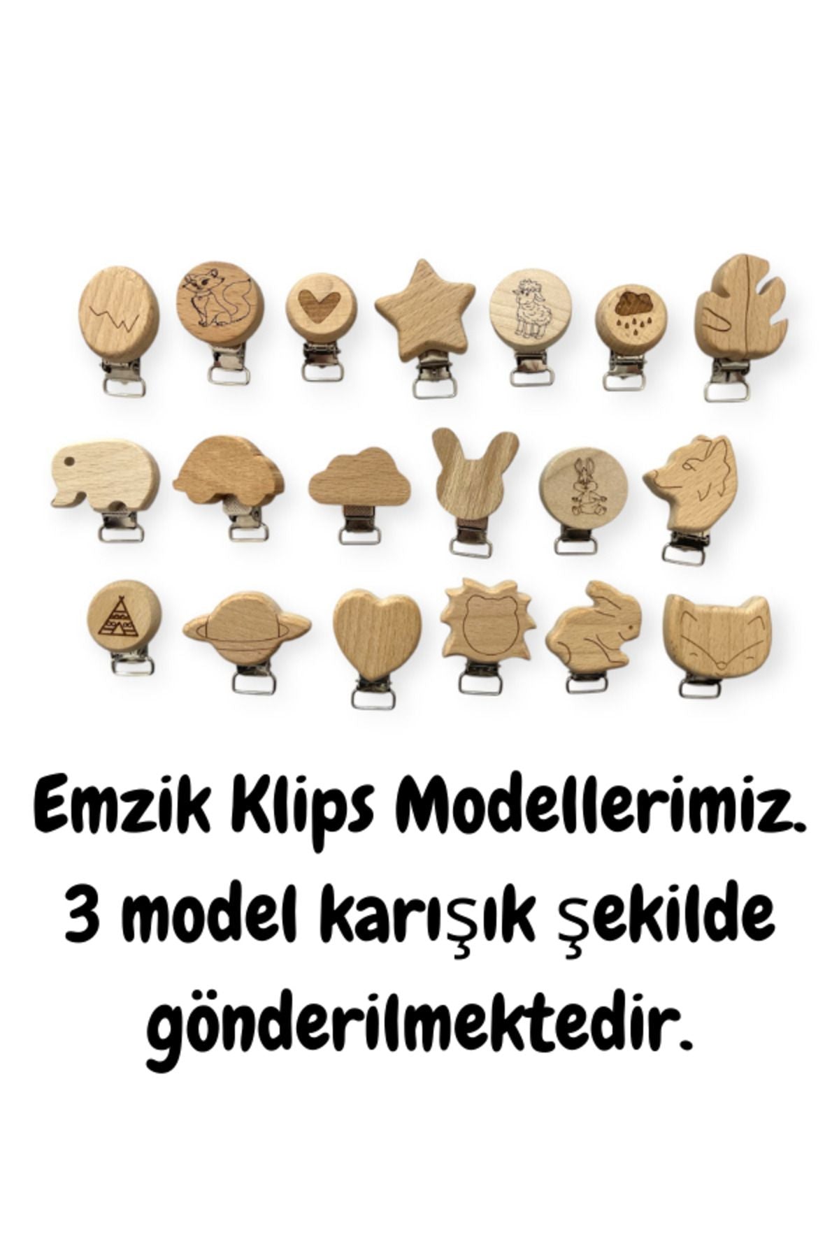 NÜNÜ ANNE 'lü Ahşap Klipsi Bebek Emzik Askısı , Bebek Emzik Tutacağı, Emzik Zinciri