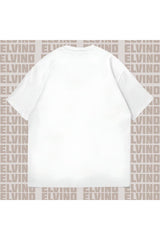 Elvino Red Cherries Baskılı Oversize Kadın/Erkek Unisex Beyaz Tshirt - Beyaz