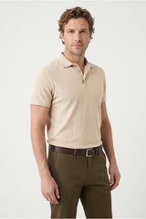 Kiğılı Polo Yaka Regular Fit Nakışlı Pamuklu Tişört - Beyaz