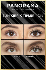 L'Oreal Paris Panorama Hacim Veren Maskara Siyah, 1.4 Kat* Daha Büyük Görünen Gözler, Panoramik Hacim - Siyah