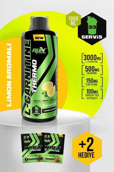 Run Nutrition L-carnitine - 1 Lt - Limon Aromalı - 3000mg - 33 Servis - Hediyeli