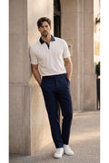 Valiberta Arthur Regular Fit Nova Pike Kumaş Polo Yaka T-Shirt - Beyaz - Lacivert