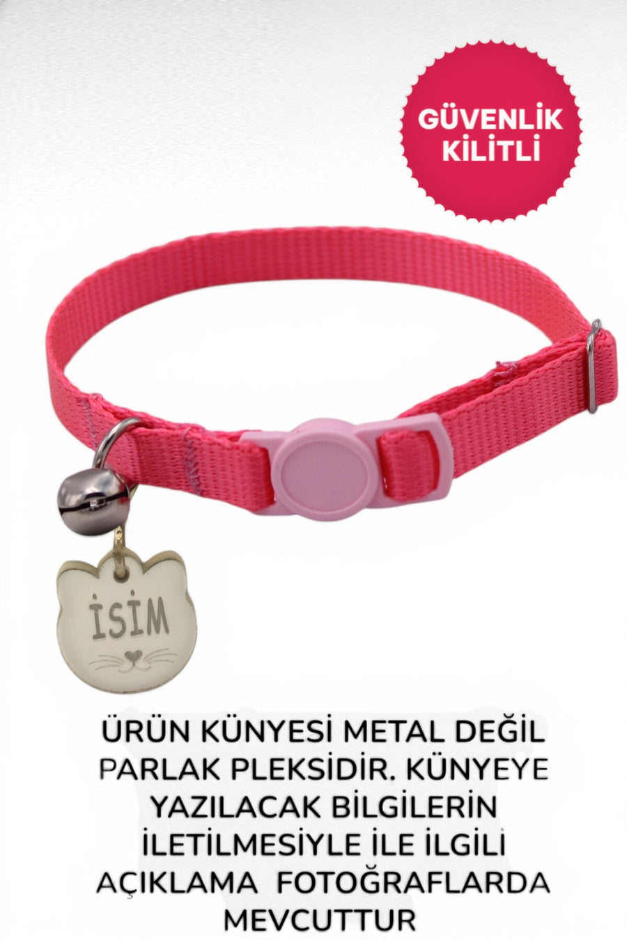 CARAMELOS İSİMLİ KEDİ TASMASI KEDİ İSİMLİK KİŞİYE ÖZEL-EKO SERİSİ