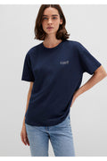 Mavi Logo Baskılı Lacivert Tişört Loose Fit / Bol Rahat Kesim 1611309-70490 - Lacivert