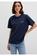 Mavi Logo Baskılı Lacivert Tişört Loose Fit / Bol Rahat Kesim 1611309-70490 - Lacivert