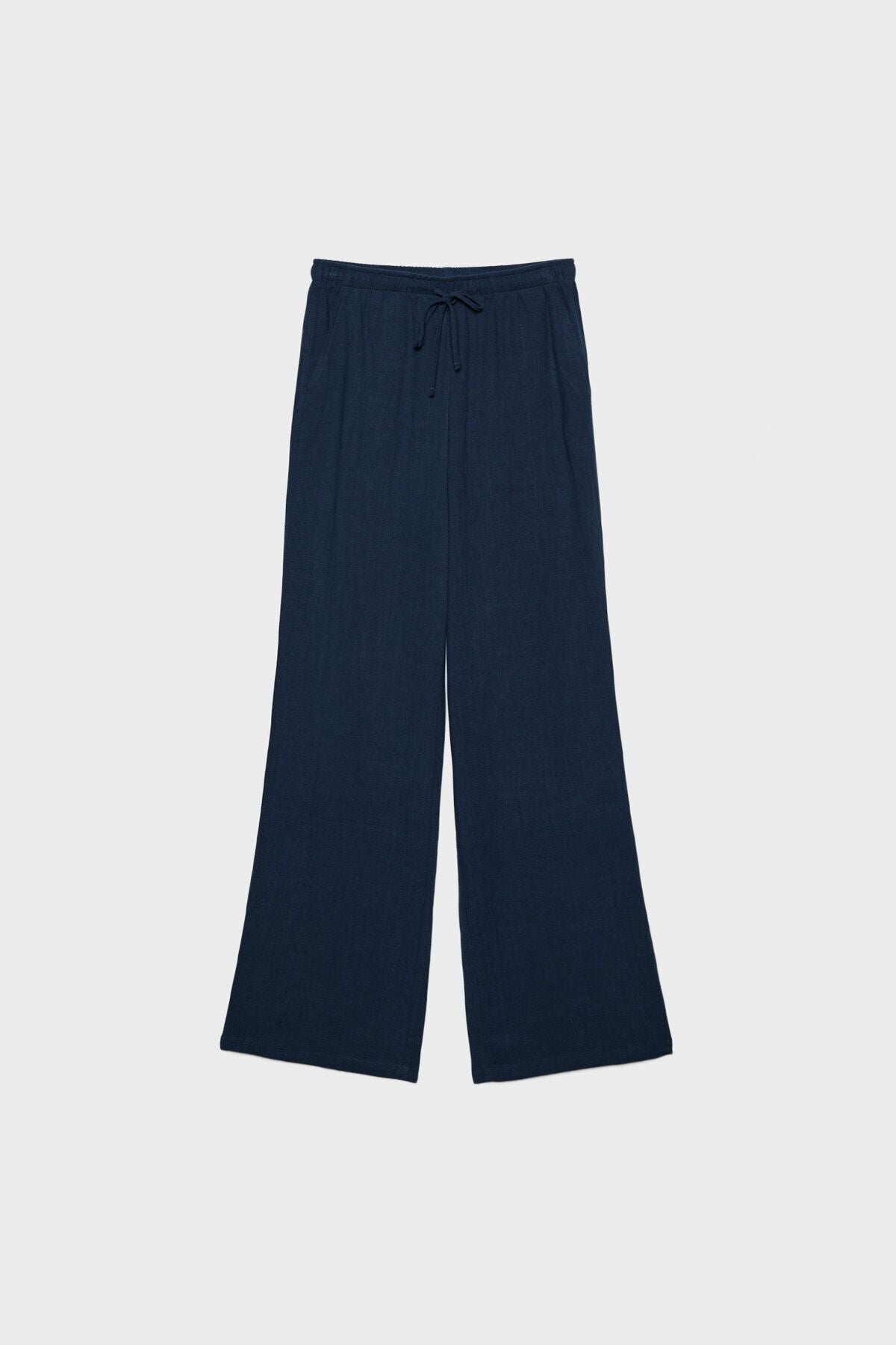 Stradivarius Dökümlü keten pantolon