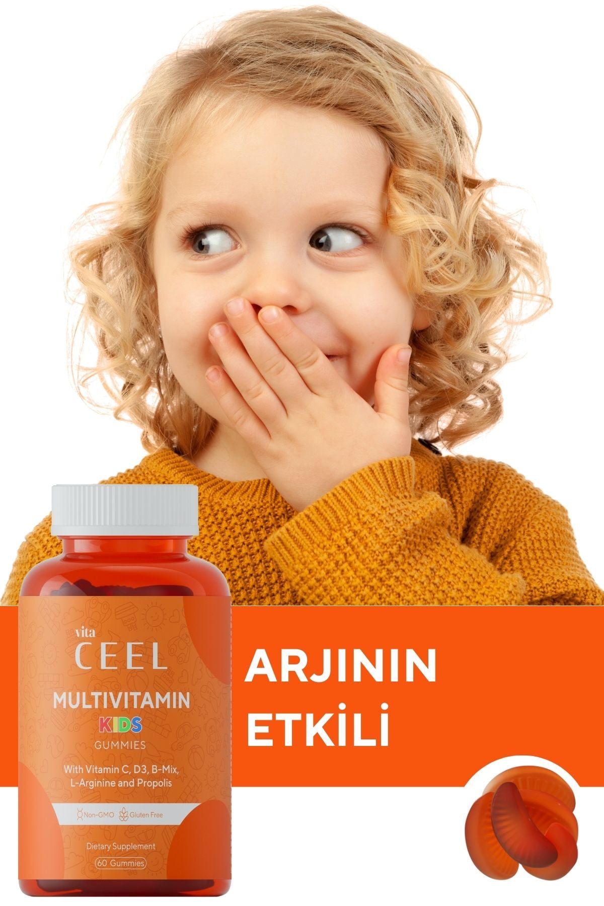 Vita Ceel 2'li Saç&Tırnak ve Çocuk Gummy Çiğnenebilir Vegan Vitamin