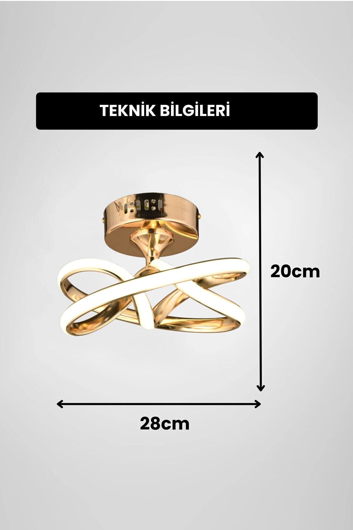 Luna Lighting Vino Riserva Model Gold Kaplama Metal Salon Mutfak Oturma Yatak Odası Modern Led Plafonyer Avize - Görsel 3