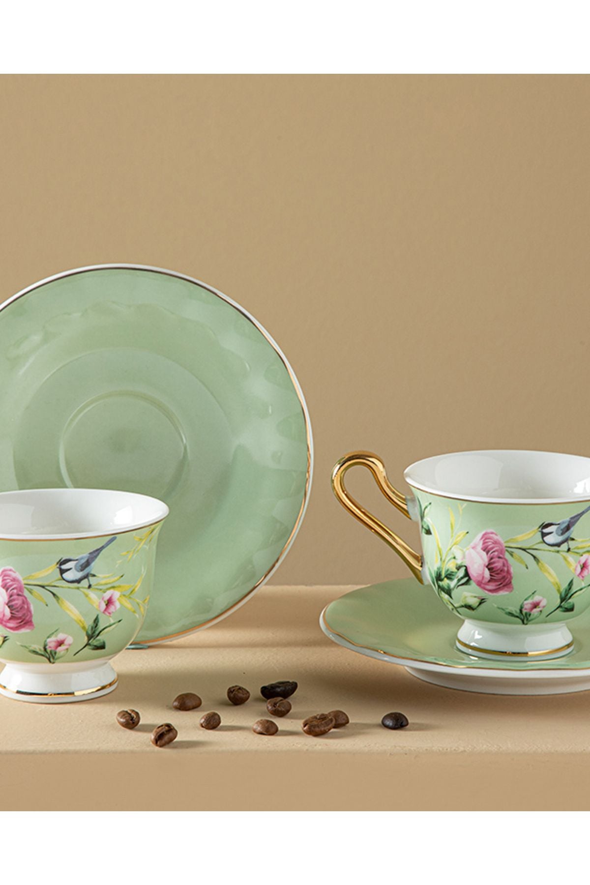 Englishome Vanilla New Bone China Parça Kişilikahve Fıncan Takımı Ml Açık Yeşil - Görsel 2