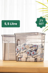 Vienev 2'li Deterjan Etiketli 5,5 Litre Strip Mega Boy Deterjan Saklama Kutusu Antrasit