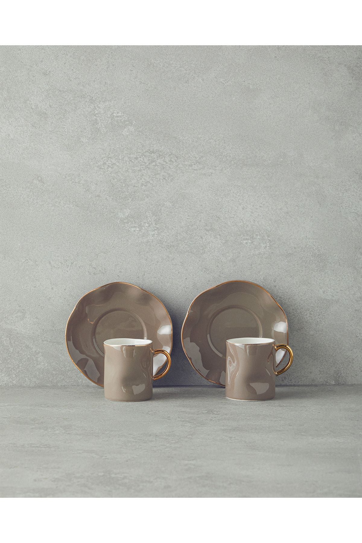 Englishome Rolly New Bone China Parça Kişilikahve Fincan Takımı Vizon - Görsel 2
