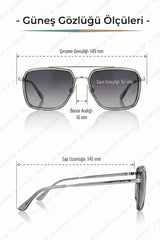 Daniel Klein Polarize - UV400 Korumalı Gümüş Siyah Renk Orijinal Erkek Güneş Gözlüğü 57 Ekartman DKG6289C2 - Füme
