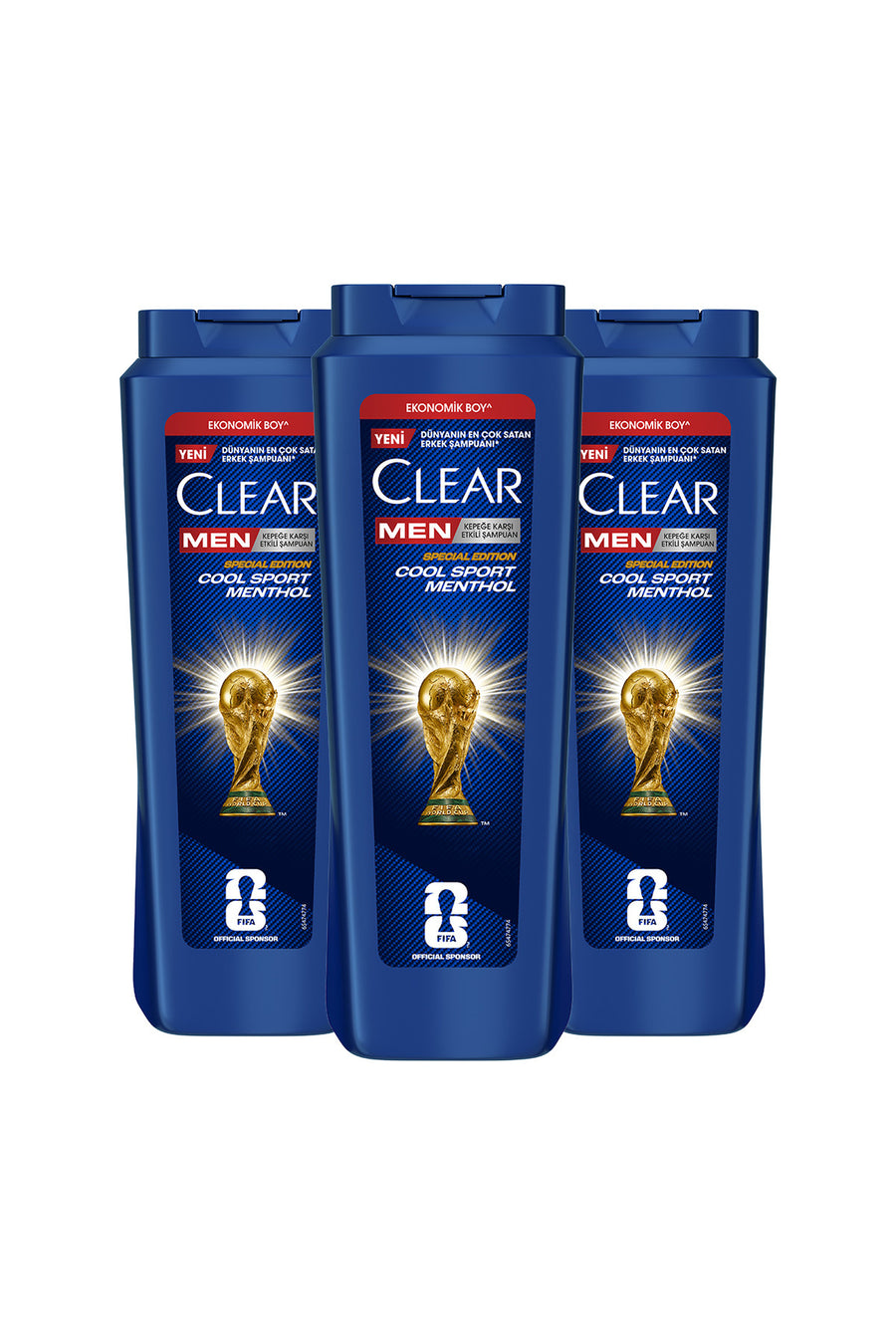 Clear Men Kepeğe Karşı Etkili Şampuan Cool Sport Menthol 600 ml x3