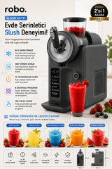 ROBO 2'si Bir arada Dondurma ve Slush (buzlaş) Makinesi Gri