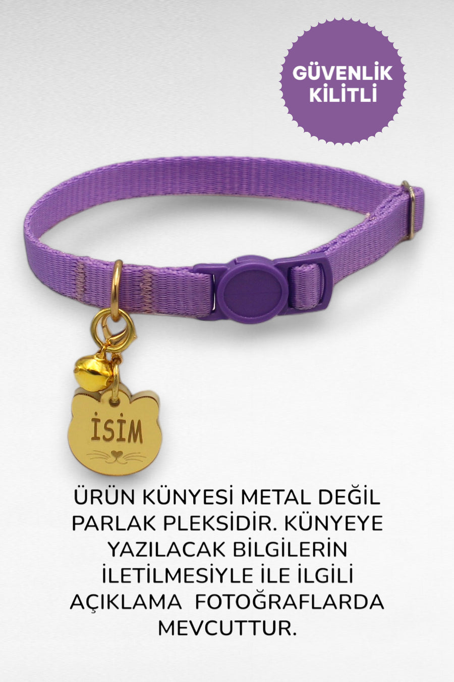 CARAMELOS İSİMLİ KEDİ TASMASI KEDİ İSİMLİK KİŞİYE ÖZEL-EKO SERİSİ