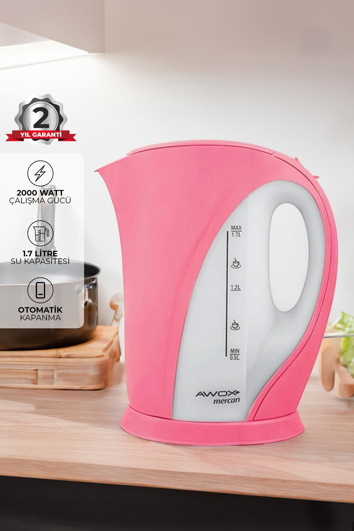 AWOX Mercan Kettle Pembe, Mercan Kettle Litre Su Isıtıcısı W