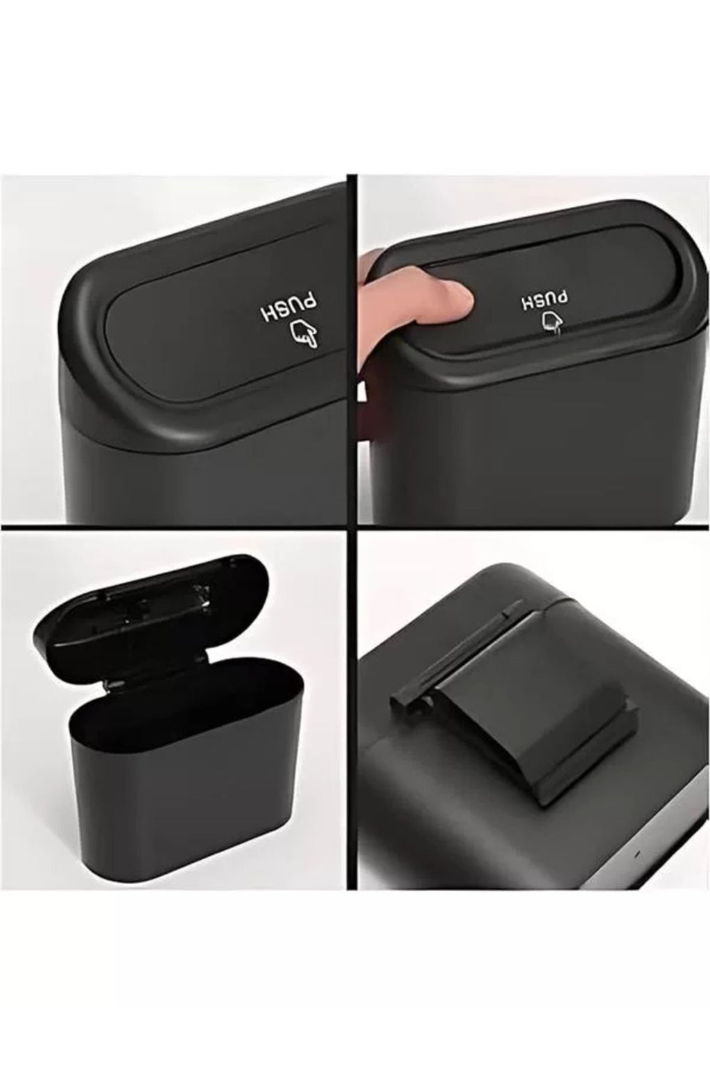 Genel Markalar Araba Çöp Kutusu Araç Içi Taşınabilir Kapaklı Organizer Çöp Kovası Itme Kapaklı Kova