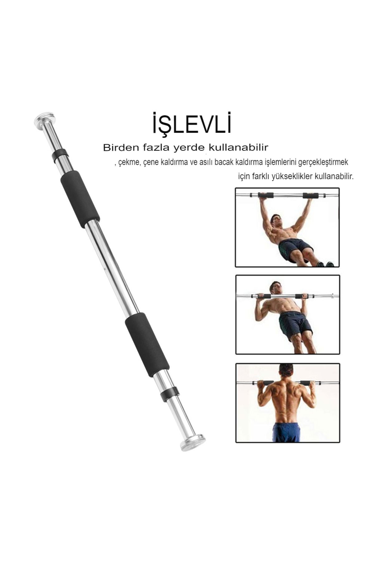 Reidan Barfiks Demiri Kapı Barı Koridor 60-100cm Koridor Barfiksi Barfix Spor Aleti Demiri Barfiks Çubuğu
