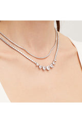 Merano Design 3mm Rhodium Su Yolu Kolye