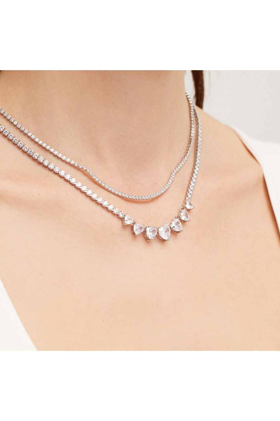 Merano Design 3mm Rhodium Su Yolu Kolye