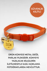 CARAMELOS İSİMLİ KEDİ TASMASI KEDİ İSİMLİK KİŞİYE ÖZEL-EKO SERİSİ - Mor