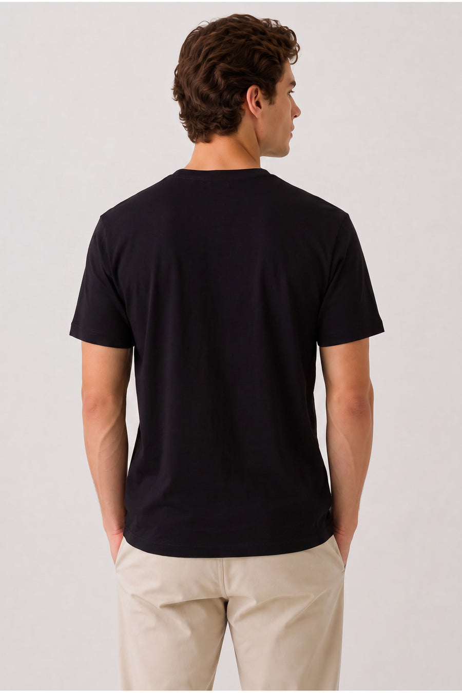 caer Erkek Regular Fit Baskılı Tişört %100 Pamuk Bisiklet Yaka Günlük Basic T-Shirt - Siyah