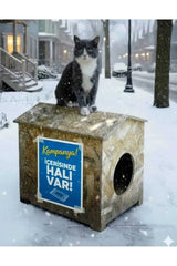 zekimöble Kedi yuvası Yağmura Ve Soğuğa Dayanıklı Osb Kedi Evi Yuvası (DENİZ TUTKALLI)monte Edilmiş Teslimat